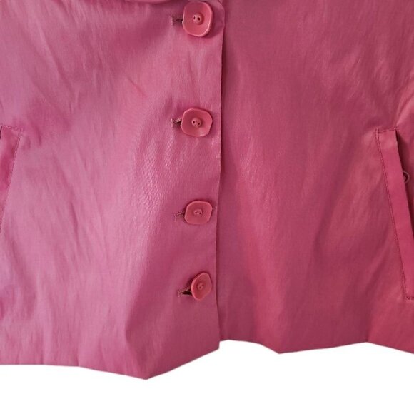Samuel Dong Pink Glam Party Ruffle‎ 3/4 Sleeve Cropped Jacket L Large - Picture 4 of 13